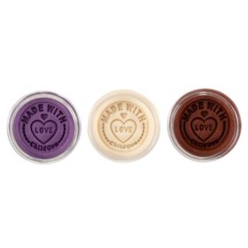 purple, white & brown